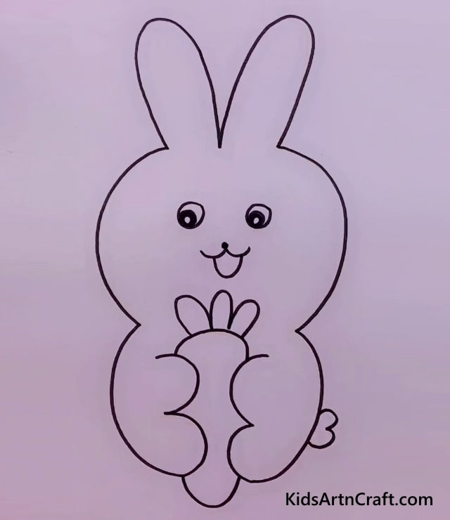 Cute Rabbit with Carrot - Alluring Animal Artwork for Youngsters