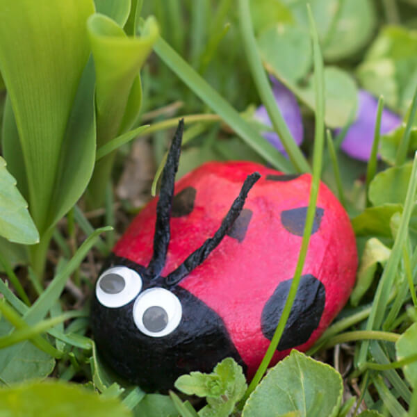 Ladybug From Stone Ladybug Crafts For Kids