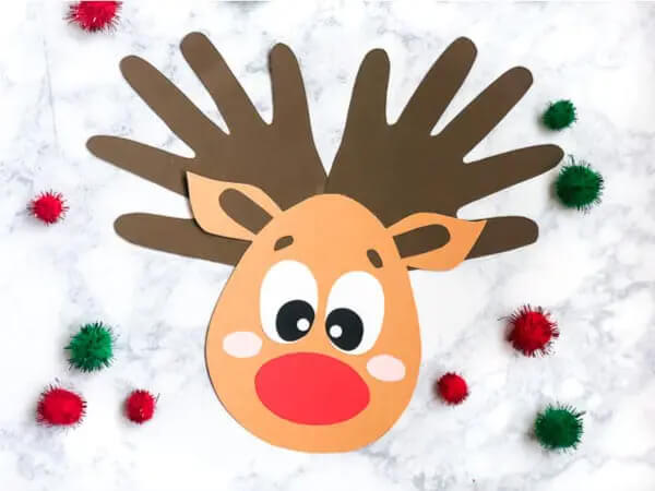 Rudolph Reindeer Handprint Craft 