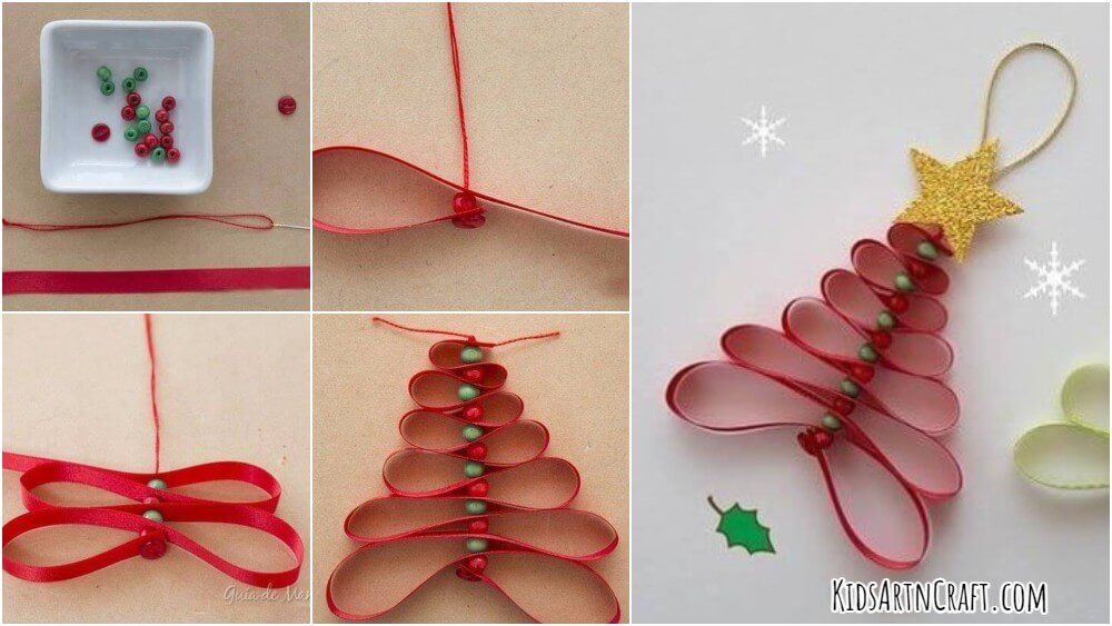 Scrap Ribbon Christmas Tree Craft Tutorial
