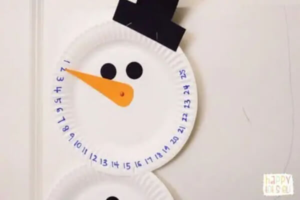 Easy Snowman Countdown Paper Plate Craft For Preschoolers