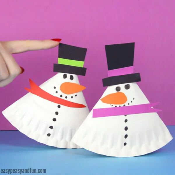 Easy to Make Rocking Snowman Using Recycled Paper Plate