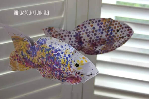 Underwater Sea Creatures Art and Craft Ideas for Kids Bubble Wrap Print Fish Mobile