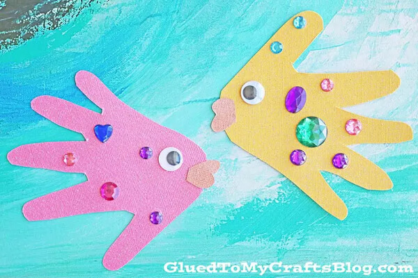 Underwater Sea Creatures Art and Craft Ideas for Kids Hand Print Fish