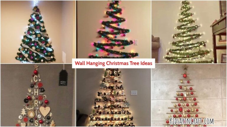 Wall Hanging Christmas Tree Ideas with Lighting - Kids Art & Craft