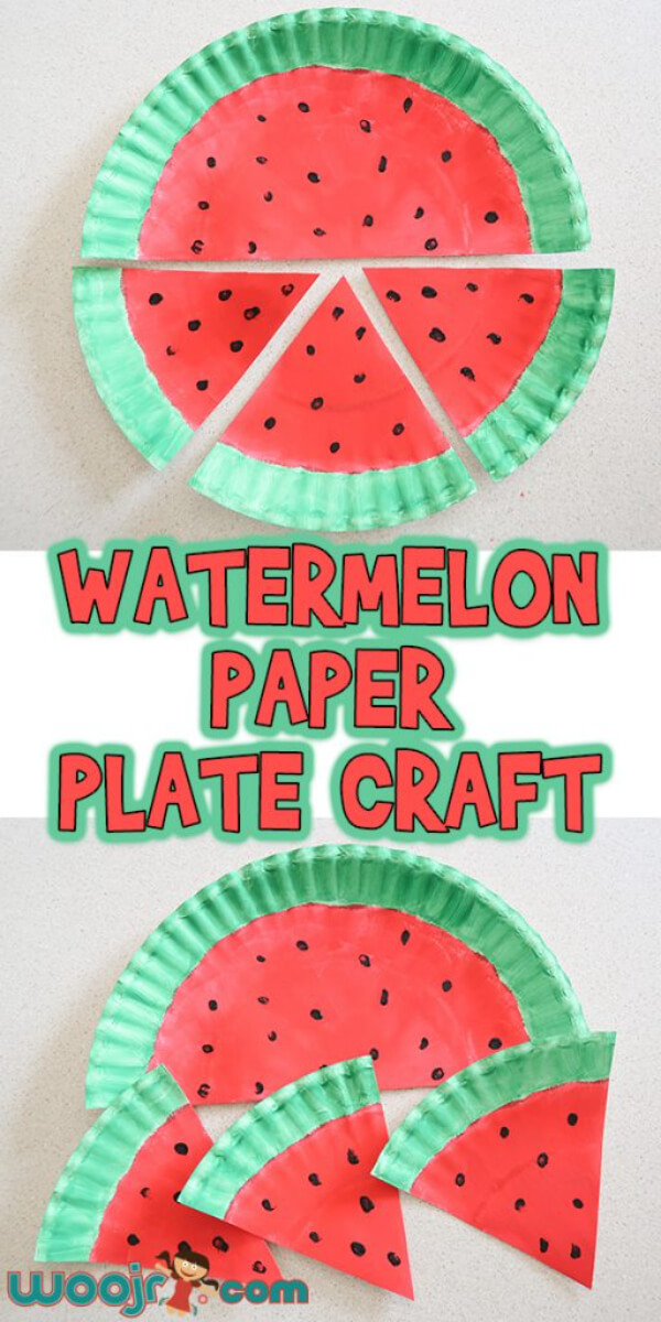 Easy Watermelon Crafts & Activities for Kids Paper Plate Craft
