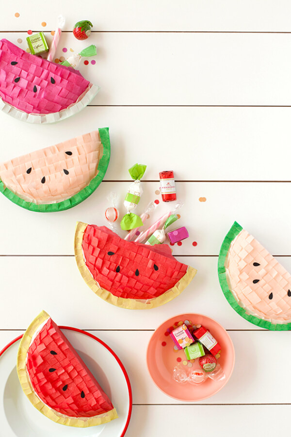 Easy Watermelon Crafts & Activities for Kids DIY Watermelon Pinatas