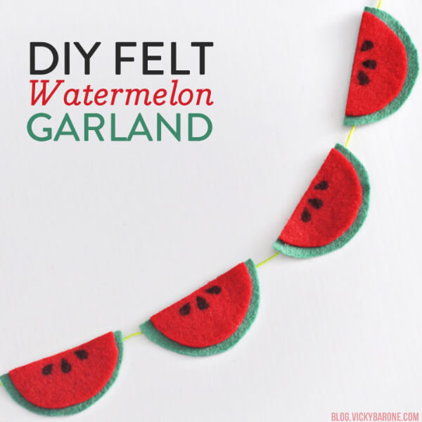 Easy Watermelon Crafts & Activities for Kids Felt Watermelon Garland
