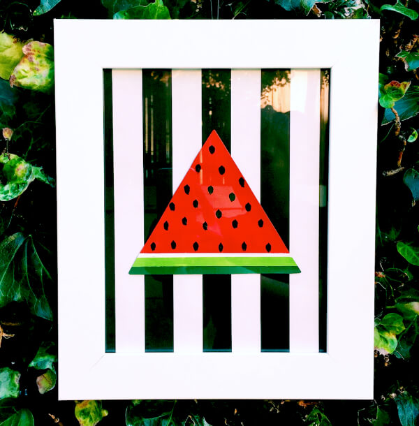 Easy Watermelon Crafts & Activities for Kids Hand Painted Watermelon Slice Wall Art