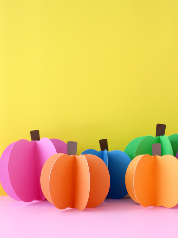 3D Colorful Pumpkin Paper Craft Pumpkin Crafts & Activities for Kids 