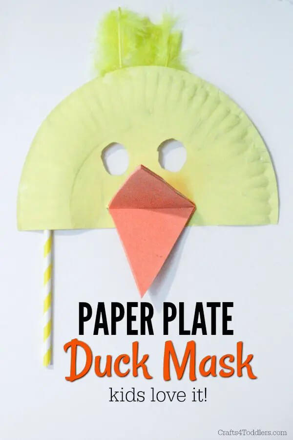Easy Paper Plate Duck Mask Craft For Kids