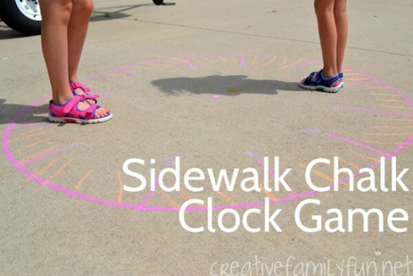 Math Games And Activities For Kids Sidewalk Chalk Outdoor Clock Game
