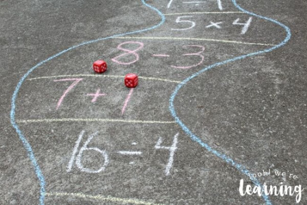 Outdoor Chalk Maths Game