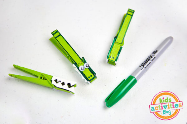 Alligator Clothespin Green Crafts Ideas For Kids To Enjoy This Weekend