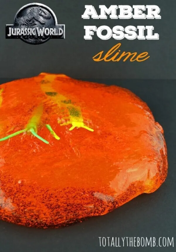 Easy Jurassic World Amber Fossil Craft With Slime