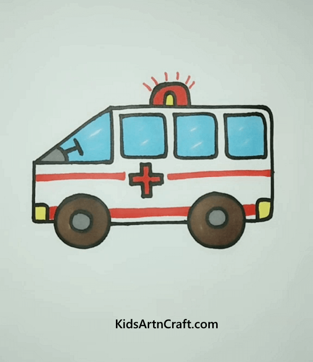 Ambulance Vehicles Drawing Ideas For Kids