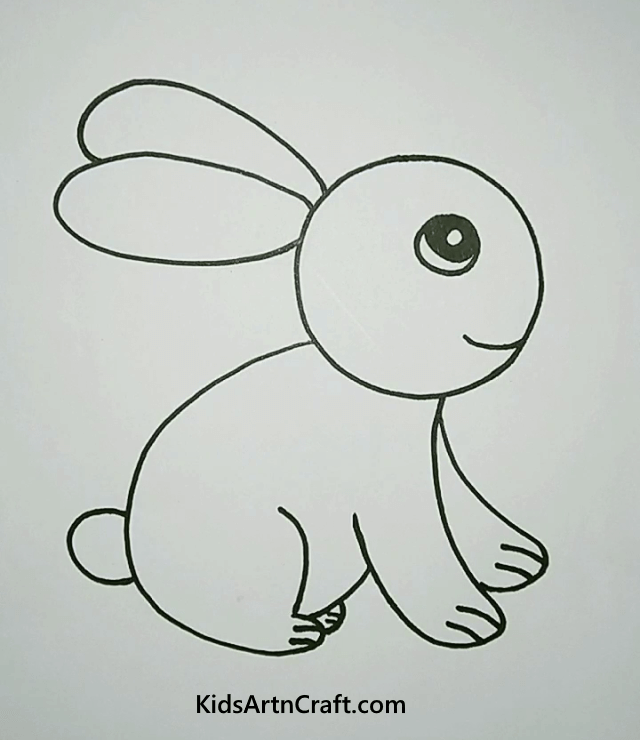 Simple Bunny Drawing Activity With Big Eared For Kindergartners