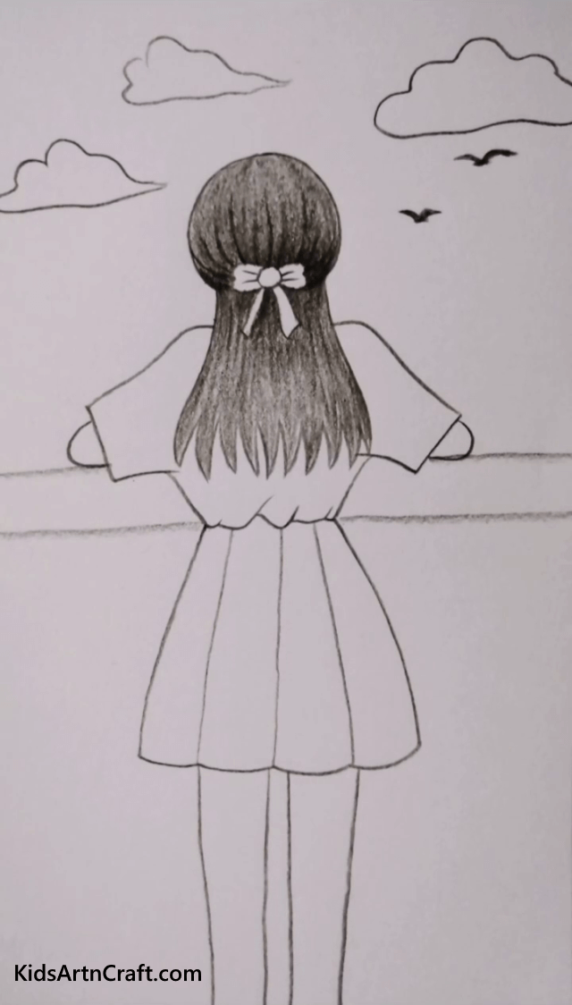 Cute Girl With Medium Hair Length Girls Sketching Ideas For Teens