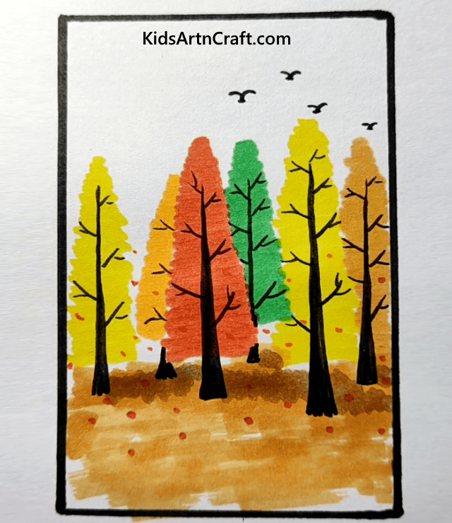 Easy Drawings & Painting Ideas for Kids The sky is the limit for the Pine trees