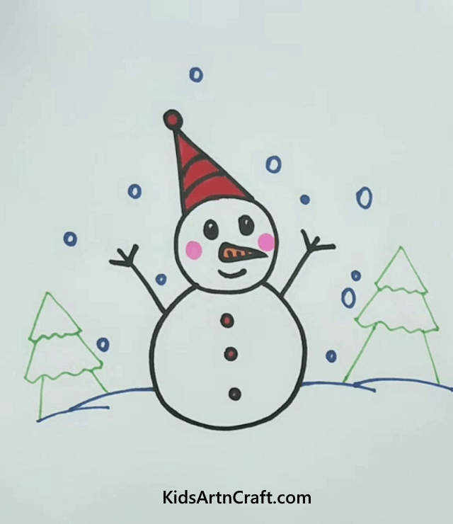 Snowman Let's Have Some Fun By Drawing Cartoons