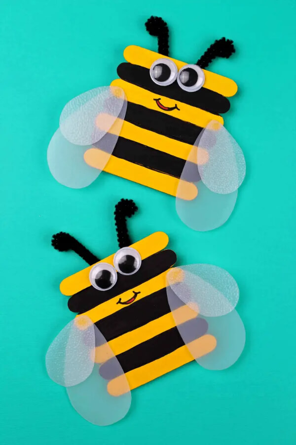 Adorable Bumble Bee Craft Idea Using Popsicle Stick