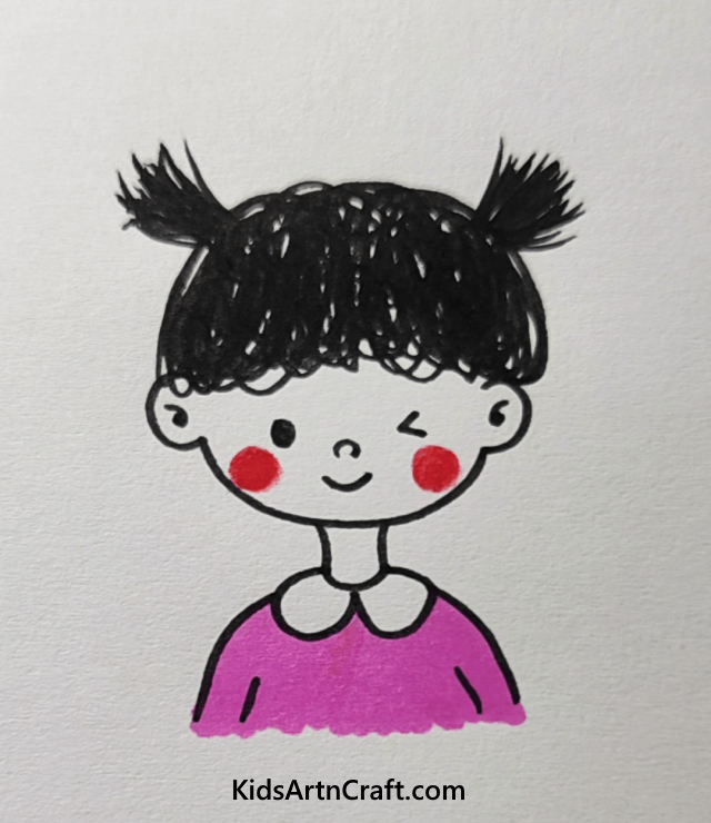 Girl With Funky Hairs Teach Your Kids The Joyful Art Of Drawing