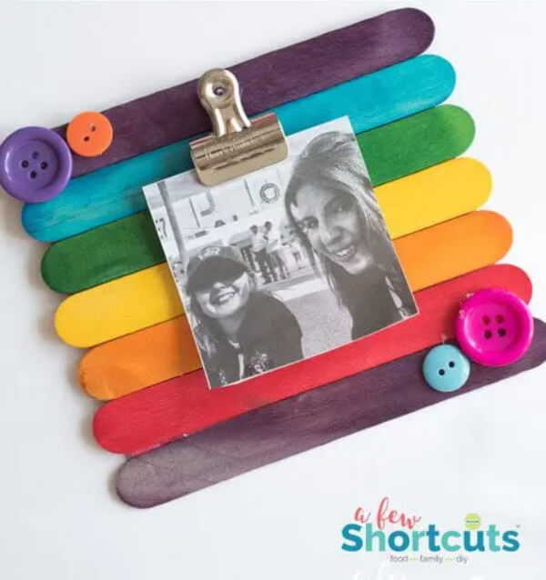 DIY Picture Frame Craft Idea Using Popsicle Stick For Kids