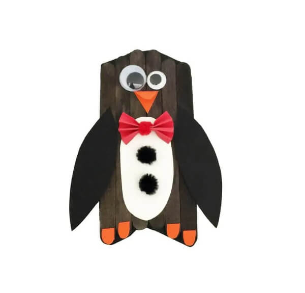 Creative Penguin Craft Idea Using Popsicle Stick For Kids