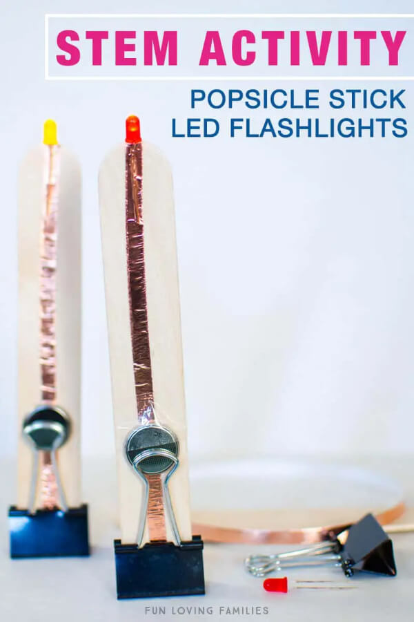 Popsicle Stick Led Flashlights Stem Craft Activity Idea For Kids