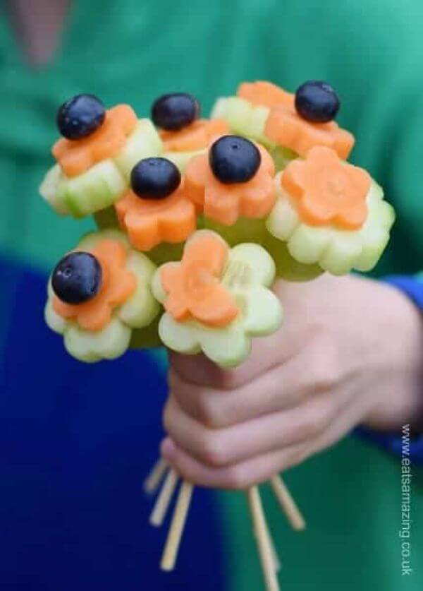 Healthy Snacks Ideas For Kids Fruity Flower Boquet 