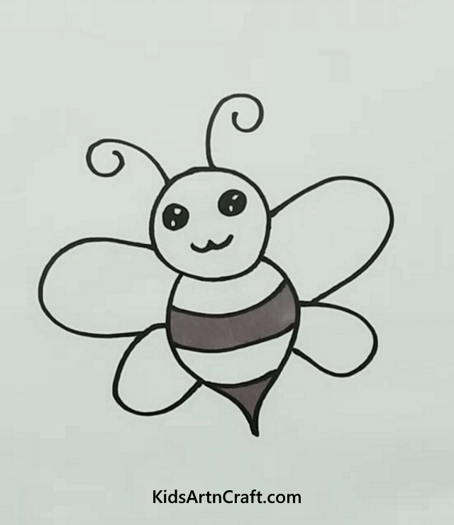 How to Make Animal Drawing Ideas For Kids A friendly honey bee