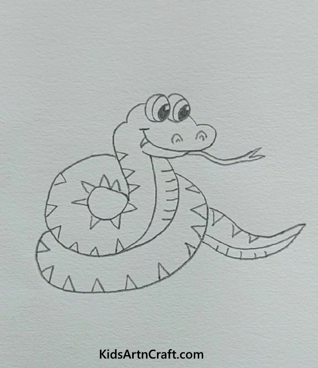 Easy Animal Pencil Drawings For Kids cobra