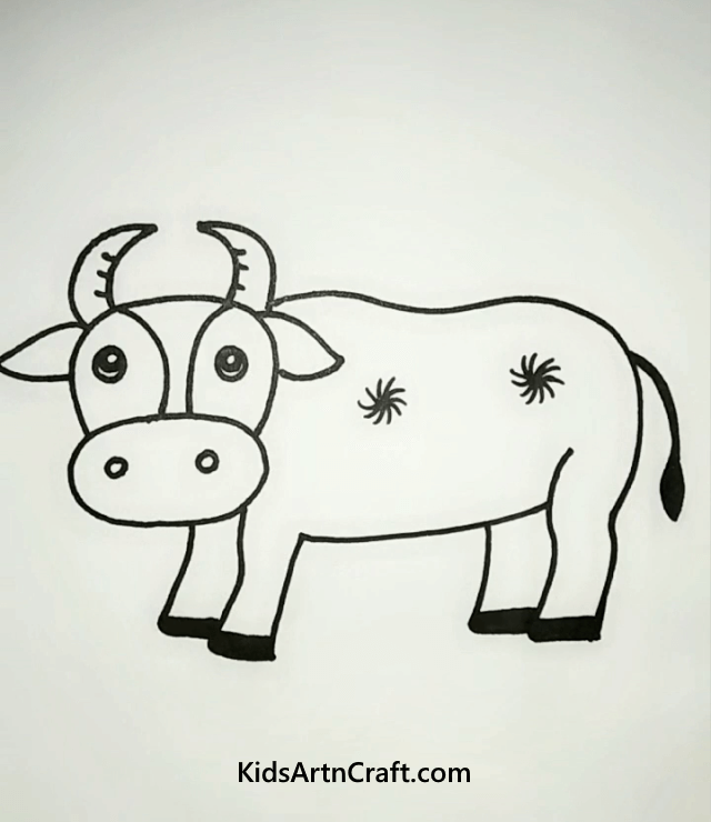 Easy To Draw Animals For Kids Cow