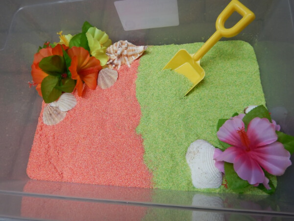 Edible Summer Luau Sensory Bin Play Craft Ideas For Kids