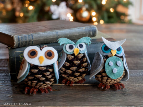 How To Make A Felt & Pine Cone Owl Ornament Classroom Winter Crafts