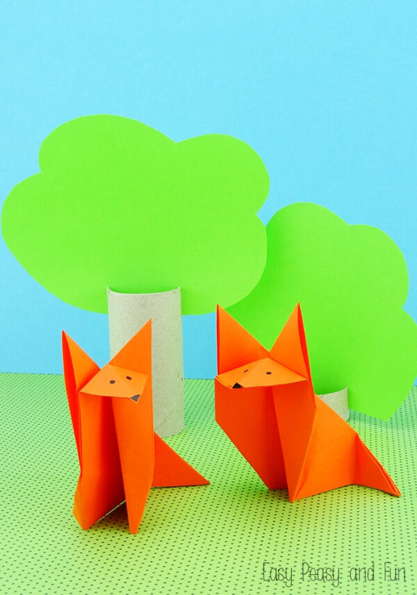 Amazing Origami Paper Fox Craft For Toddlers