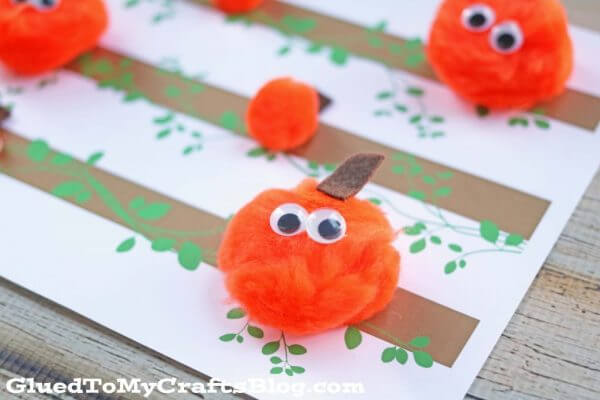 Pom Pom Painted Pumpkin Craft Pumpkin Crafts & Activities for Kids