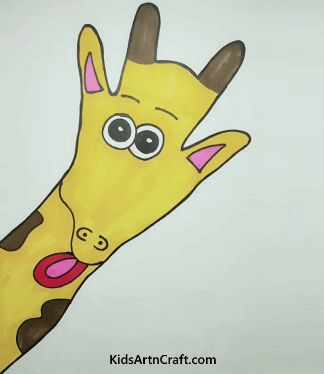 Colorful Animal Drawings for Kids Giraffe
