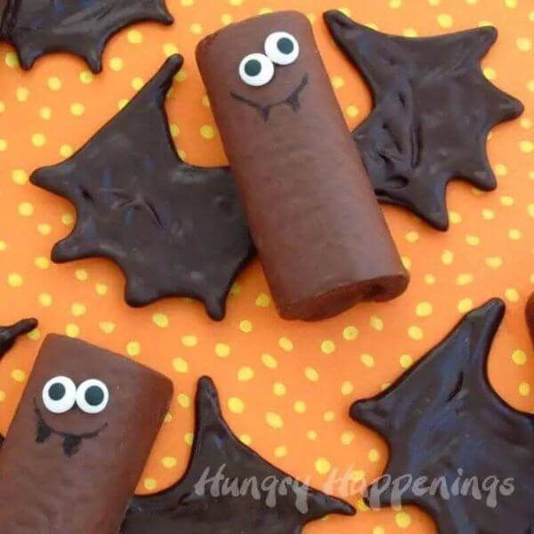 Vampire Swiss Rolls - Or Bat Cakes? Snack Cake Crafts For Kids 