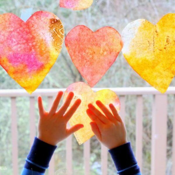Simple Heart Suncatcher Craft For Toddlers