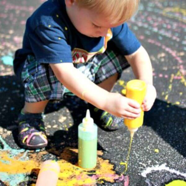 Easy Art Projects For 1-Year-Old Chalk Painting