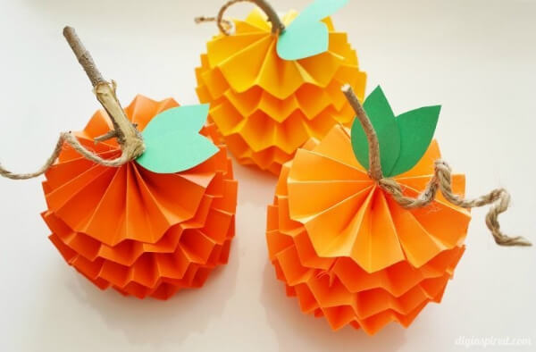 Fun To Make 3D Pumpkin Paper Craft For Kids