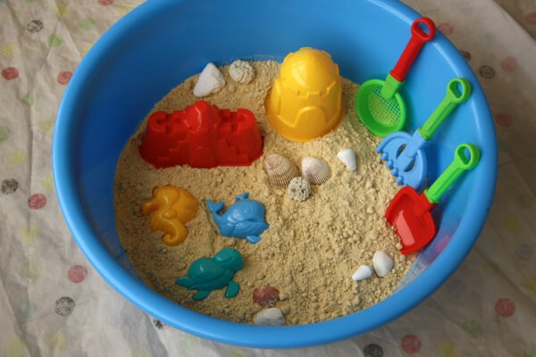 Edible Sand Indoor Beach Fun Activity Sensory Bin Play Craft Ideas For Kids