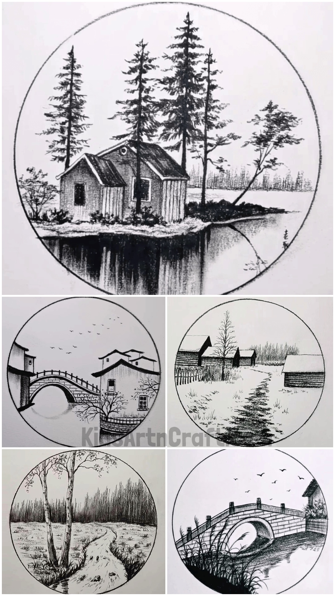 Easy Pencil Shading Scenery Drawing For Kids,landscape Scenery Drawing,village  Scenery Drawing 2023