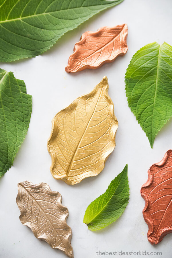 Leaf Clay Dish Fall Crafts To Make With Kids