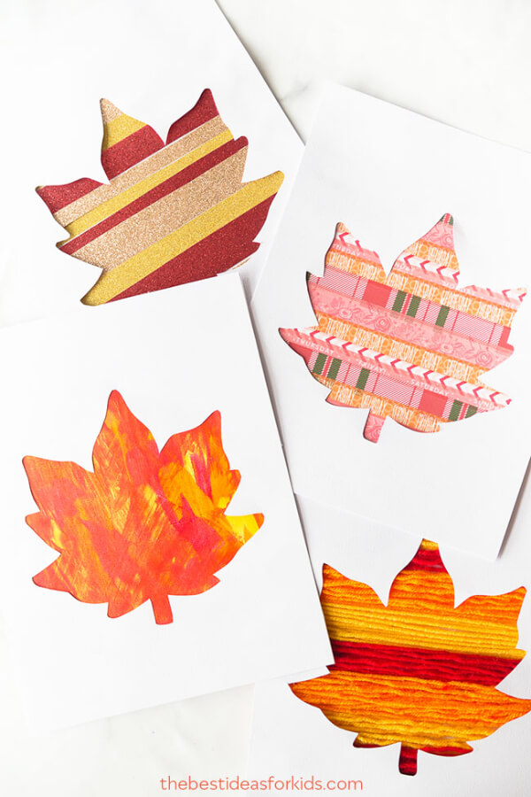 Leaf Silhouette Art Fall Crafts To Make With Kids