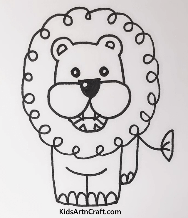 Easy Fun Animal Drawings For Kids Cute Lion