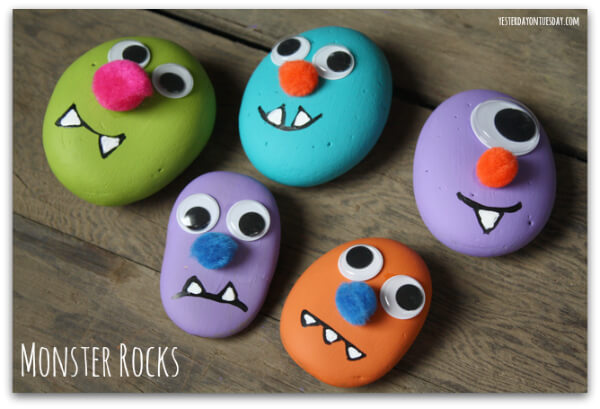 Crazy Monster Crafts For Kids Monster Rocks
