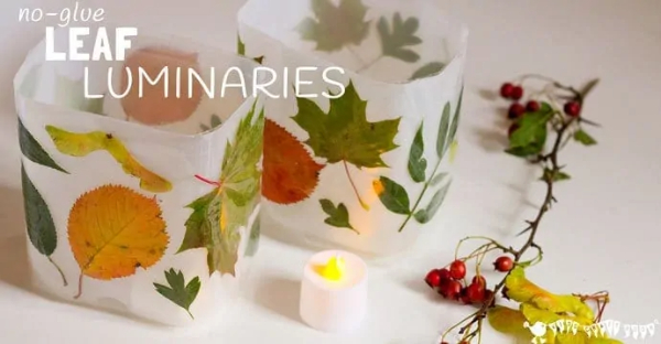 Lovely Luminaries Ideas for Kids DIY Leaf Luminaries For Kids