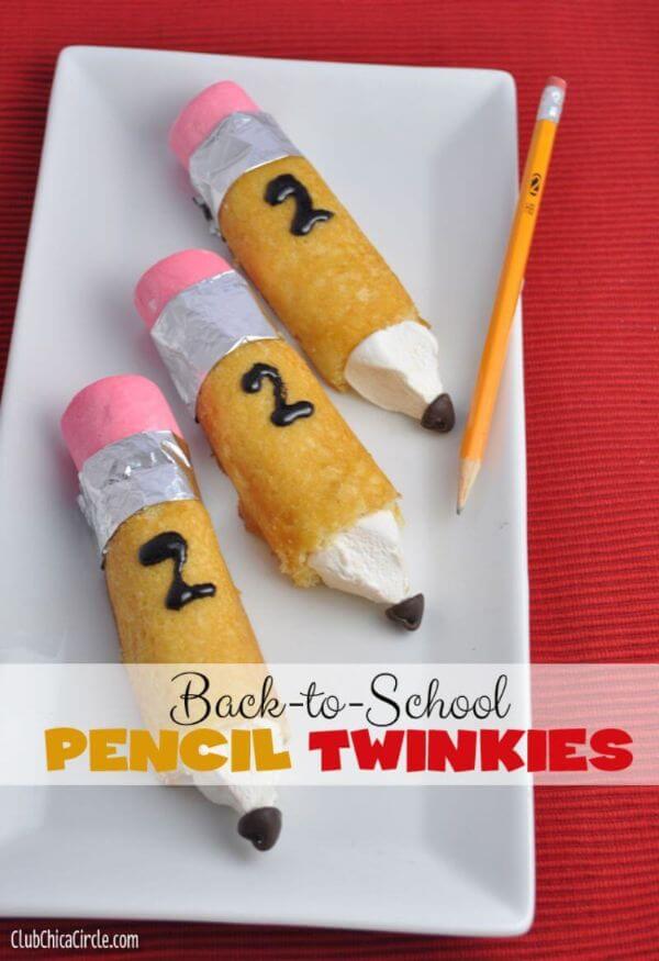 Edible Pencil Cream Rolls - With Back Erasers Snack Cake Crafts For Kids 